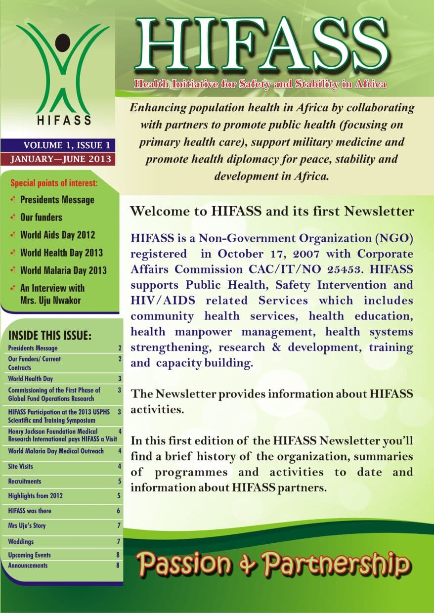 Cover of Hifass Newsletter 2013, Issue 1