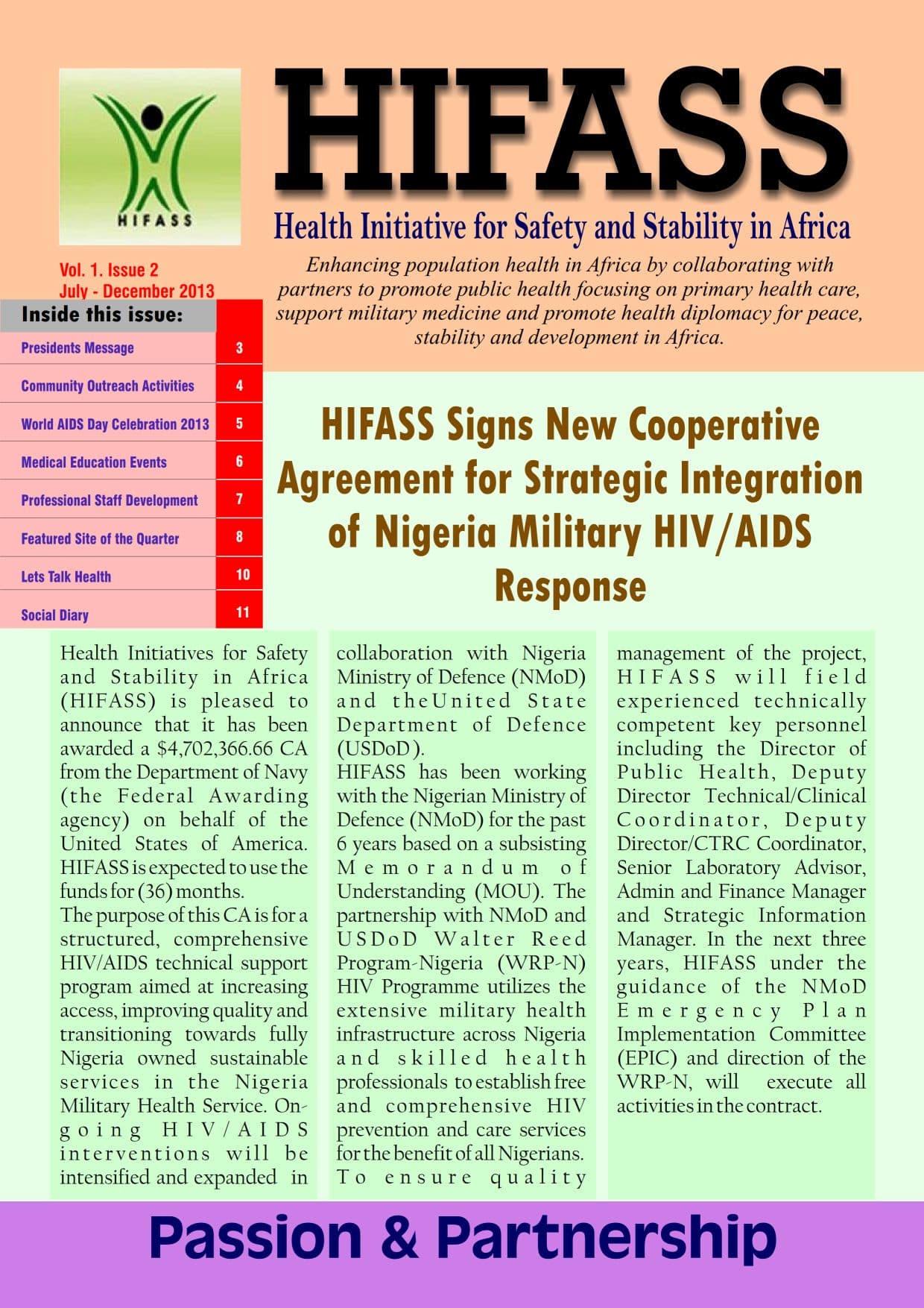 Cover of Hifass Newsletter 2013, Issue 2